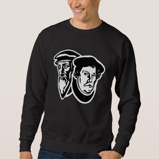 Moletom John Calvin E Martin Luther Reformaram Teologia (Frente)