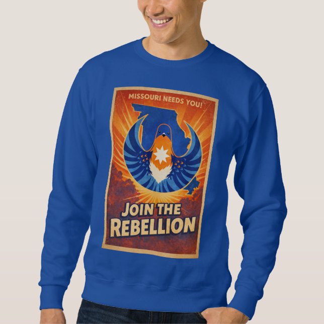 Moletom Join the Rebellion Missouri Rebel Star Bird Shirt  (Frente)