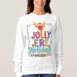 Moletom "Jolly Reindeer Holiday Lights Sweatshirt"