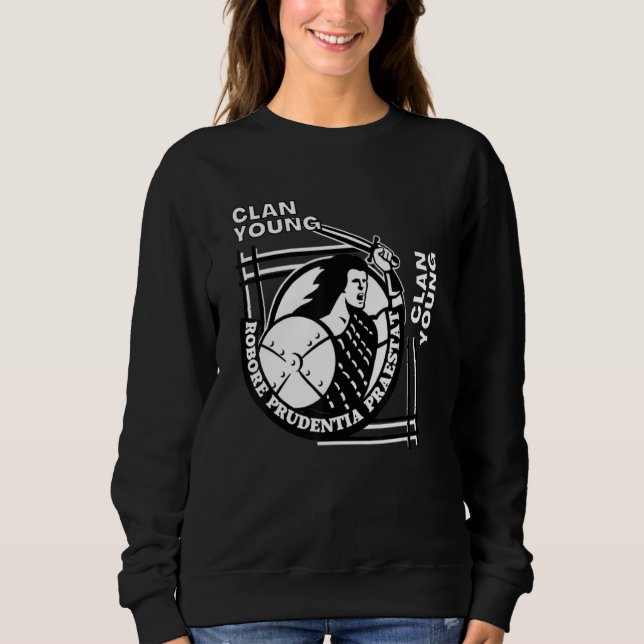 Moletom Jovem Espadachim do Lema Gaélico do Clã (Frente)