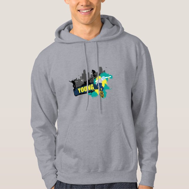 Moletom Jovens Homens de Skateboard Hoodie (Frente)