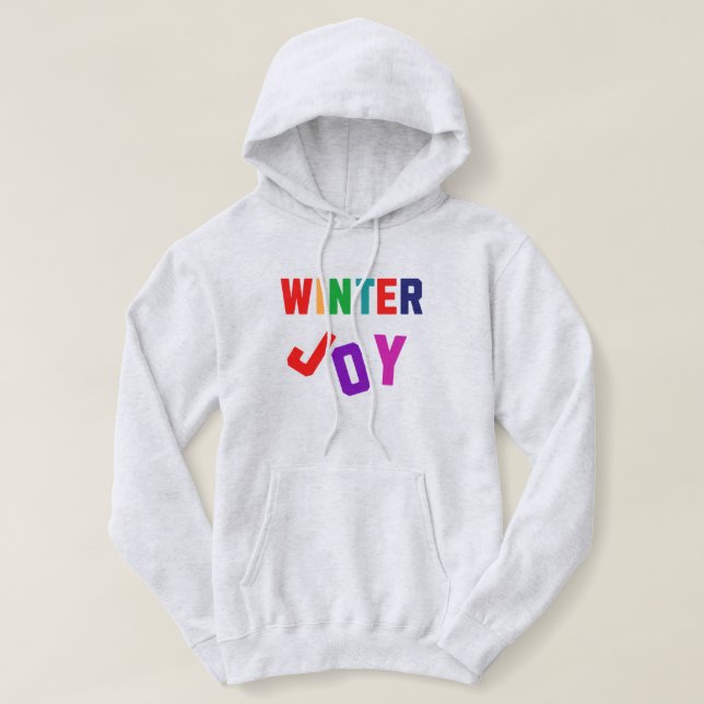 Moletom Joy de inverno - Letras Coloridas Cozinhas (Frente do Design)