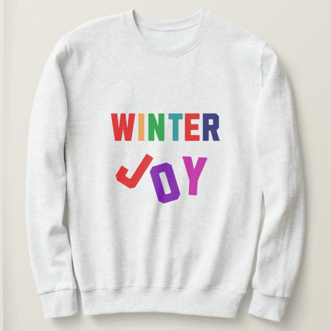 Moletom Joy de inverno - Letras Coloridas Cozinhas (Frente do Design)