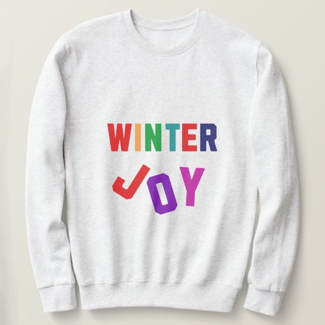 Moletom Joy de inverno - Letras Coloridas Cozinhas (Frente do Design)
