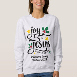 Moletom Joy in Jesus Christian Christmas Family Name