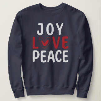 Moletom JOY LOVE PAZ Camisola Cristã Vermelha do Coração