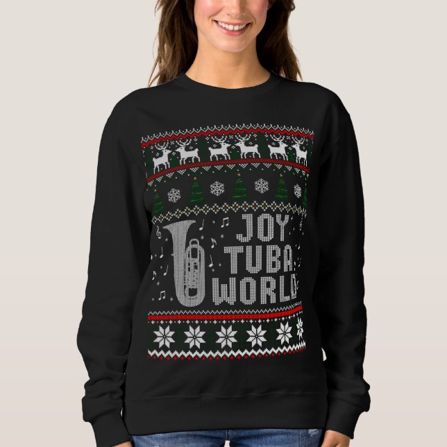 Moletom Joy Tuba World Engraçado Natal Ugly Sweater (Frente)