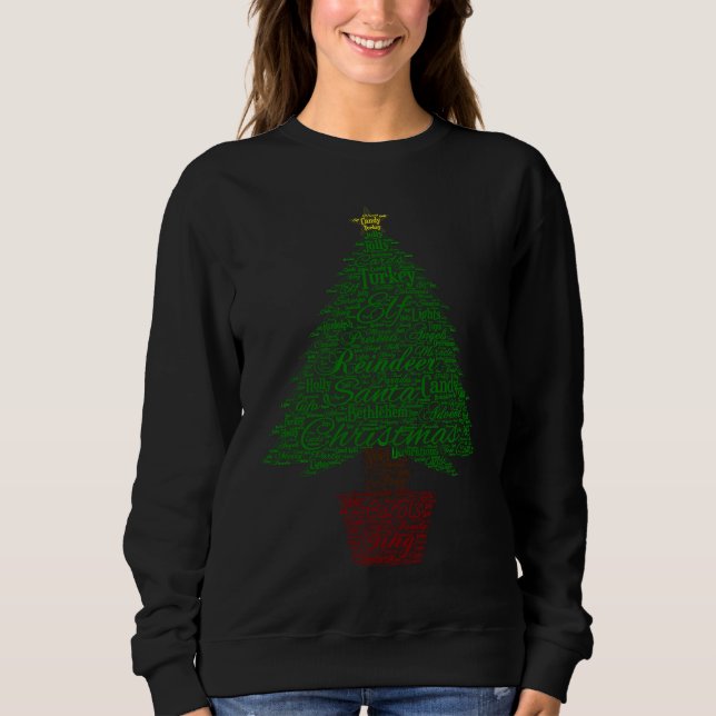 Moletom Joyful Christmas Tree Text And Quote (Frente)
