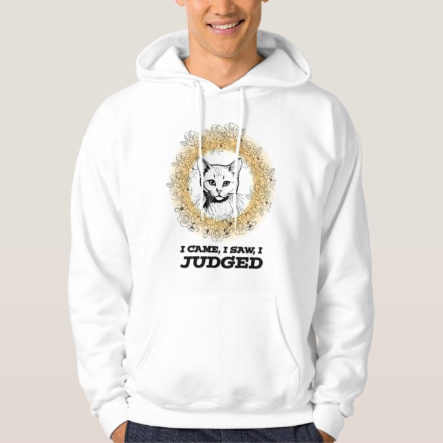 Moletom Judgy Cat Floral Design – Eu Vim Eu Vi Eu Julguei (Frente)