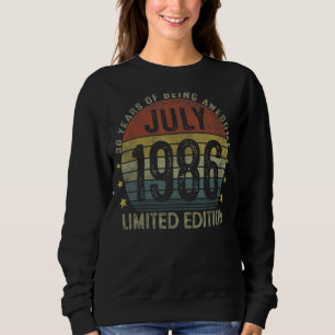 Moletom Julho de 1986 36º aniversário 36 anos