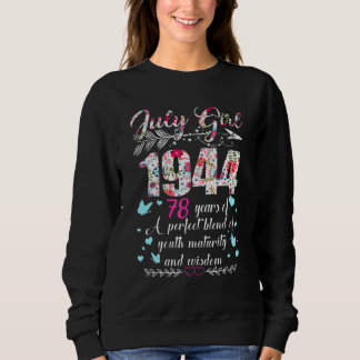 Moletom Julho Girl 1944 78º aniversário 78 anos