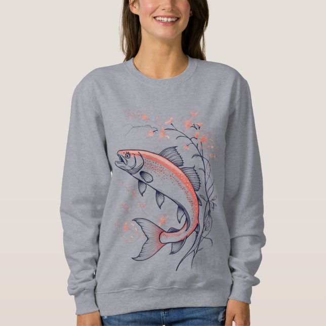 Moletom Jumping Pink Fish – Women’s Sweatshirt (Frente)