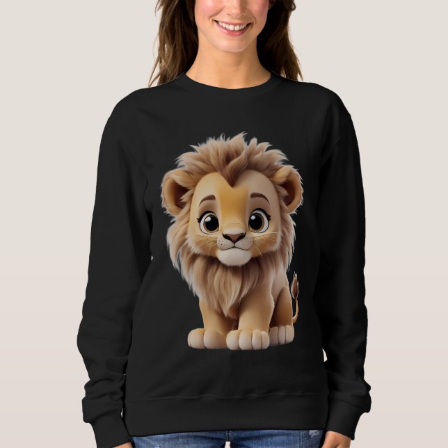 Moletom Jungle Adorable Lion Cub Sitting Portrait  (Frente)