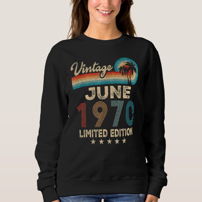 Moletom Junho de 1970 52th Birthday Vintage (Frente)