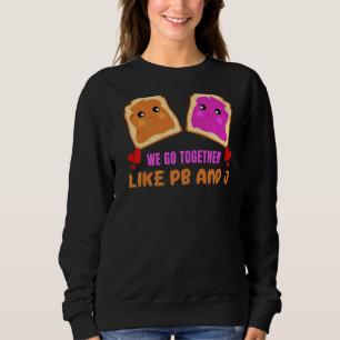Moletom Juntos Como Pb & J Peanut Butter Jelly Comida Gra