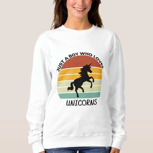 Moletom Just a Boy who loves unicorns (Frente)