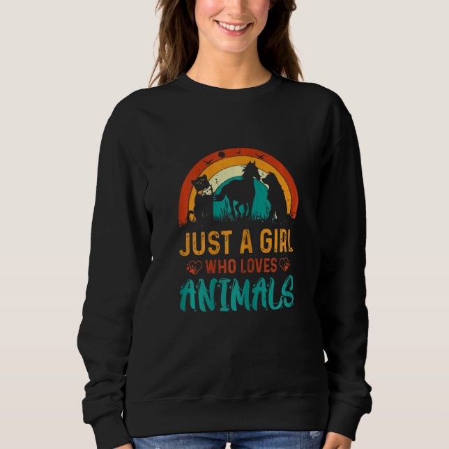 Moletom Just A Girl Who Loves Animals Girls Tee (Frente)