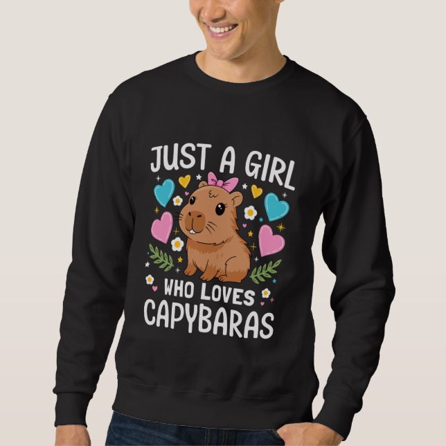 Moletom Just a Girl Who Loves Capybaras Cute Kawaii Capyba (Frente)