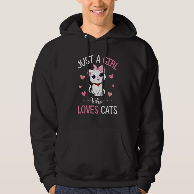 Moletom Just A Girl Who Loves Cats Tshirt Cute Cat Lover G (Frente)