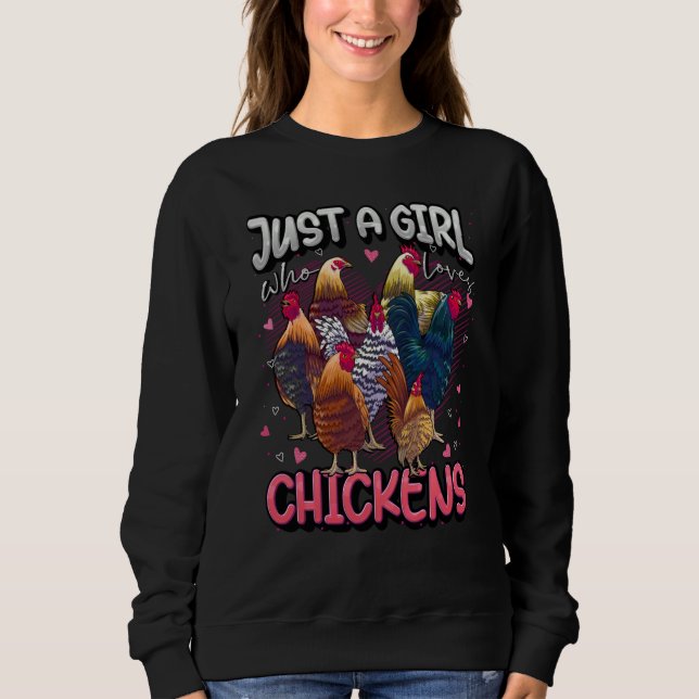 Moletom Just A Girl Who Loves Chickens Cute Chicken Farmer (Frente)
