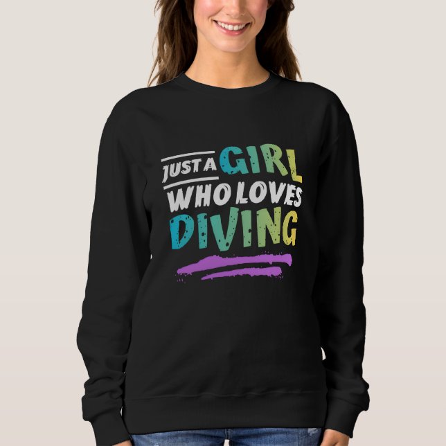 Moletom just a girl who loves diving (Frente)