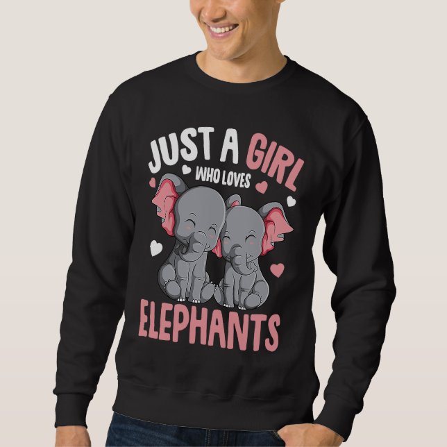 Moletom Just a Girl who loves Elephants Kids Girls Elephan (Frente)