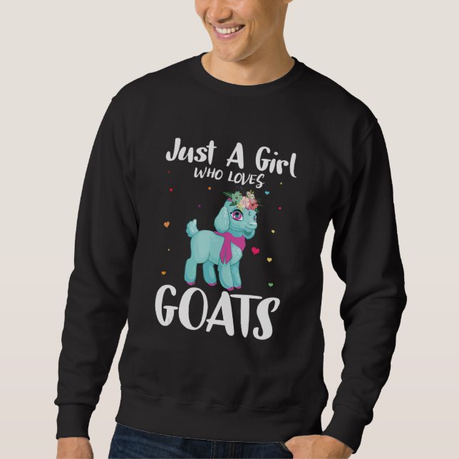 Moletom Just A Girl Who Loves Goats Farmer Goat  Animal (Frente)