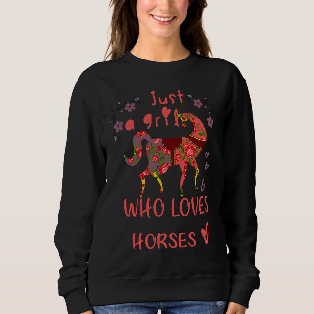 Moletom Just A Girl Who Loves Horses cute Beautiful Horse (Frente)