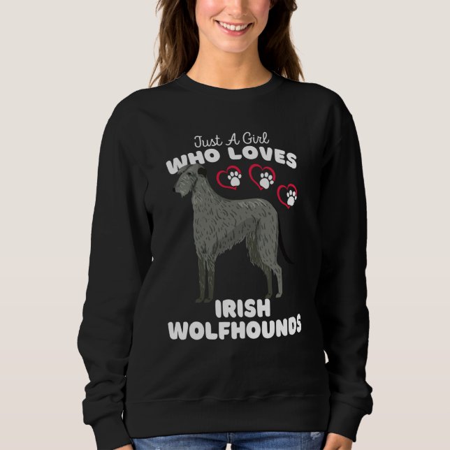 Moletom Just A Girl Who Loves Irish Wolfhounds Cute Kids T (Frente)
