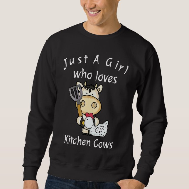 Moletom Just A Girl Who Loves Kitchen Cows   Farmer Cow (Frente)