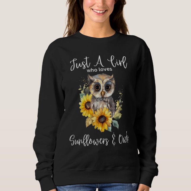 Moletom Just A Girl Who Loves Owls And Sunflowers 1 (Frente)