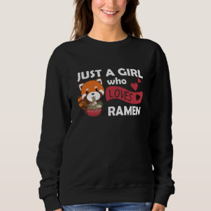 Moletom Just a Girl who loves ramen and red Pandas