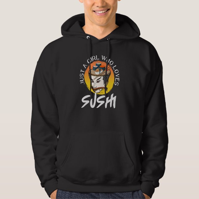 Moletom Just A Girl Who Loves Sushi Womens  Cute Japanese  (Frente)