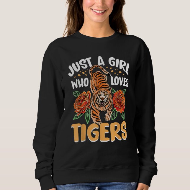 Moletom Just A Girl Who Loves Tigers Rose (Frente)