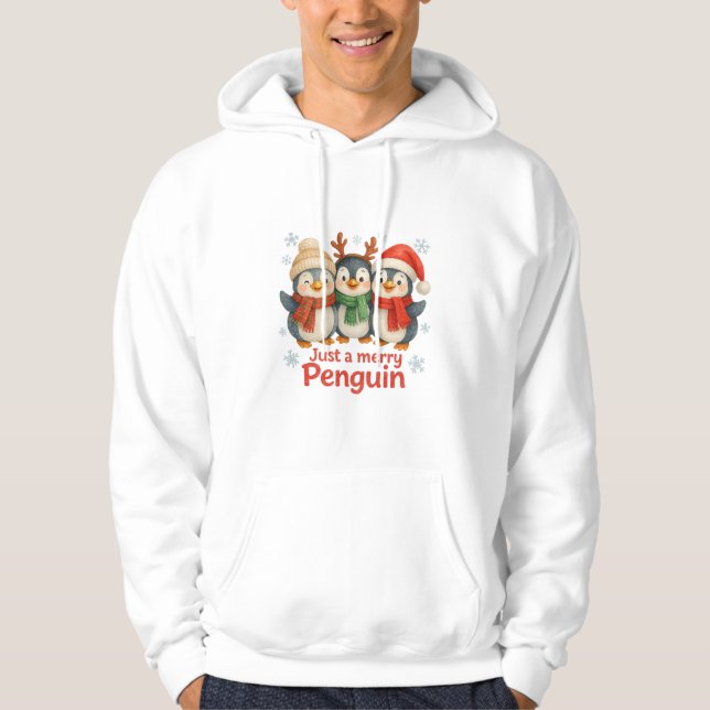 Moletom Just a Merry Penguin Christmas Hoodie (Frente)