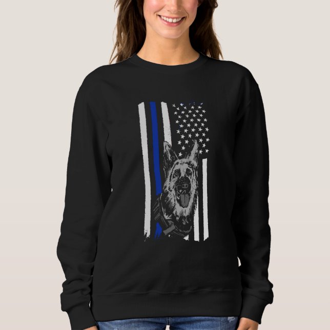 Moletom K9 Police Officer Blue Line K9 Police Dog Graphic (Frente)