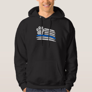 Moletom K9 Thin Blue Line Paw American Flag Police Han