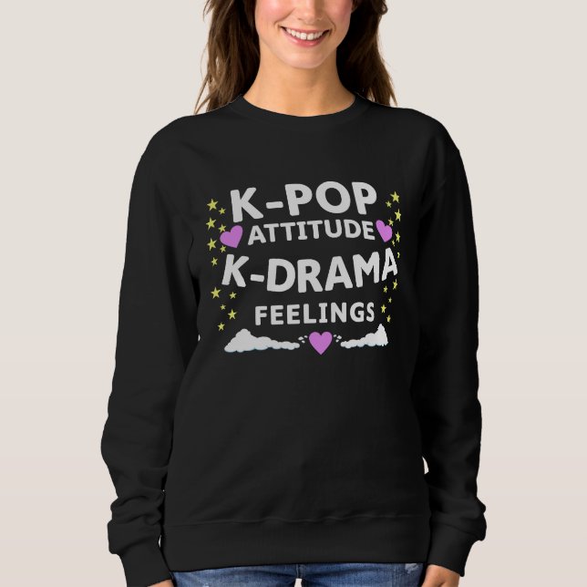 Moletom K Pop Attitude K Drama Feelings  K Pop Merch (Frente)
