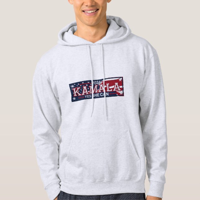 Moletom KAMALA HARRIS "SIM ELA PODE" Hoodie Masculino (Frente)