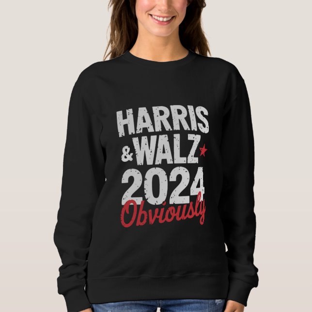 Moletom Kamala Walz Obviamente 2024 Harris Waltz 2024 (Frente)