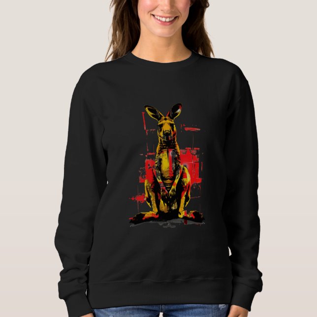 Moletom Kangaroo Motif Amante de os animais Forest Art Wil (Frente)