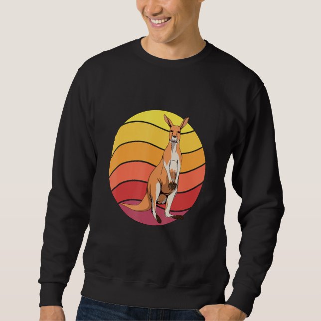 Moletom Kangaroo Retro Sunset Kangaroo Art Kangaroos (Frente)