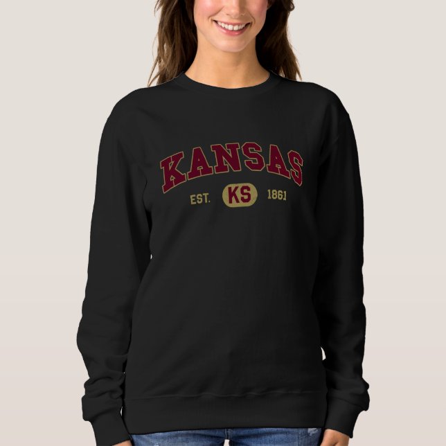 Moletom Kansas Classic Collegiate Varsity Style COZY Kansa (Frente)