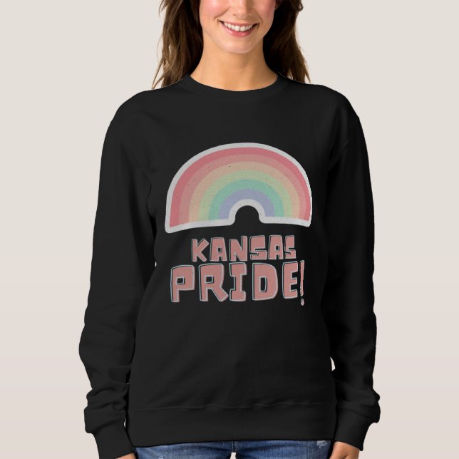 Moletom Kansas Pride LGBTQ Cute Rainbow Minimalist Pride (Frente)