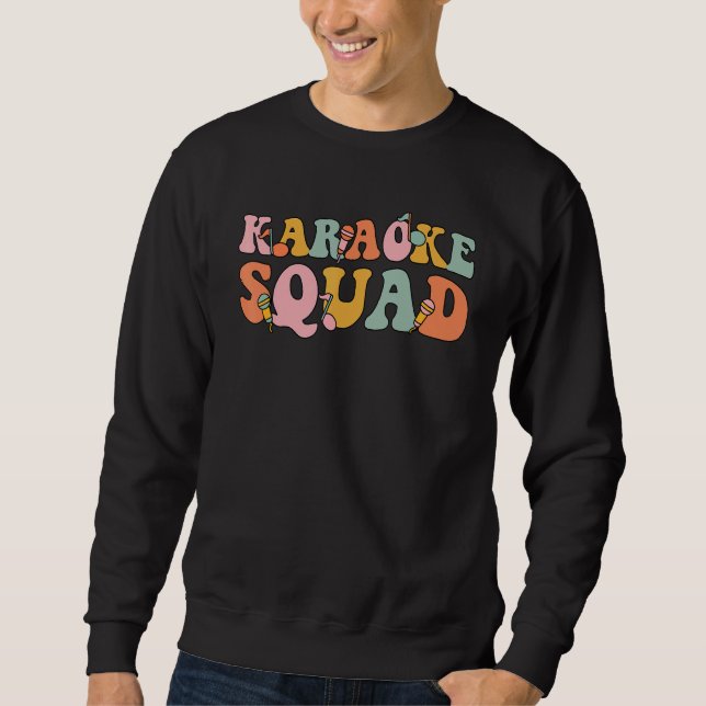 Moletom Karaoke Squad Groovy For Karaoke Singer (Frente)