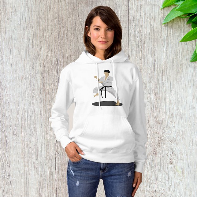 Moletom Karate Pose Womens Hoodie (Criador carregado)