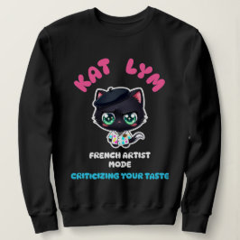 Moletom Kat Lym French Artist Mode Cat Sticker.