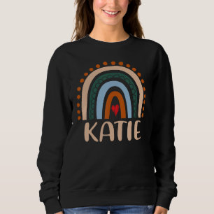 Moletom Katie Name Personalizou Mulheres Engraçadas Rainbo