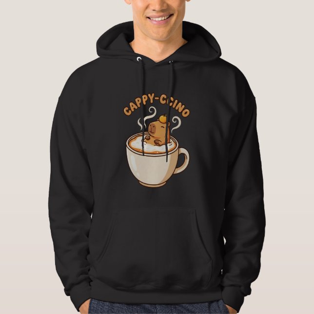 Moletom Kawaii Capybara Cappuccino Tee Cappy-ccino Coffee  (Frente)