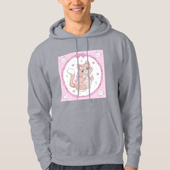 Moletom Kawaii Cat Hoodie (Frente)